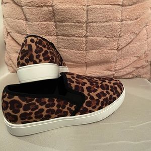 Leopard print slip on shoes